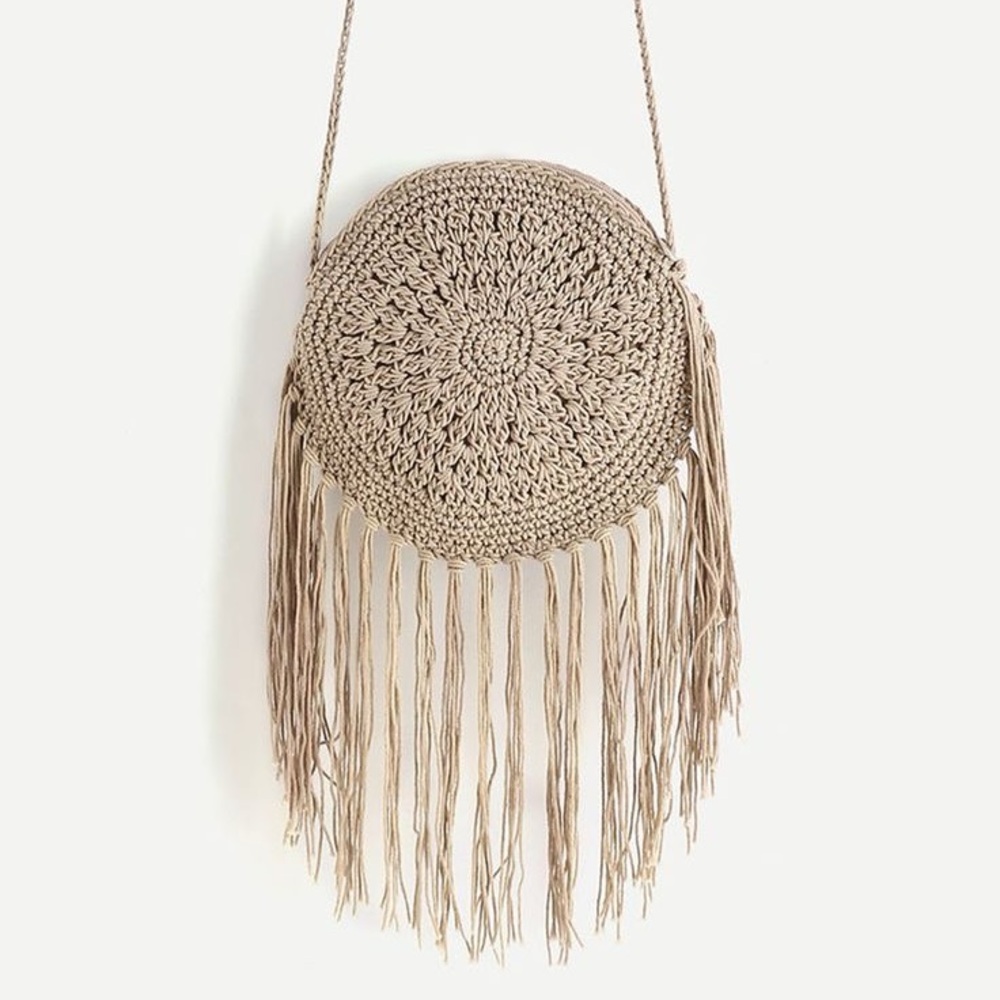 Boho Crochet Fringe Bag